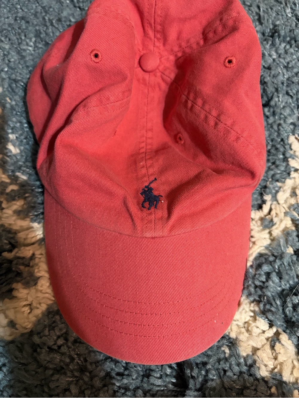 Red Polo Pony Embroidered Baseball Cap